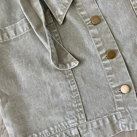 Olive Denim Cotton Pocket Skirt - Picture 5 of 5